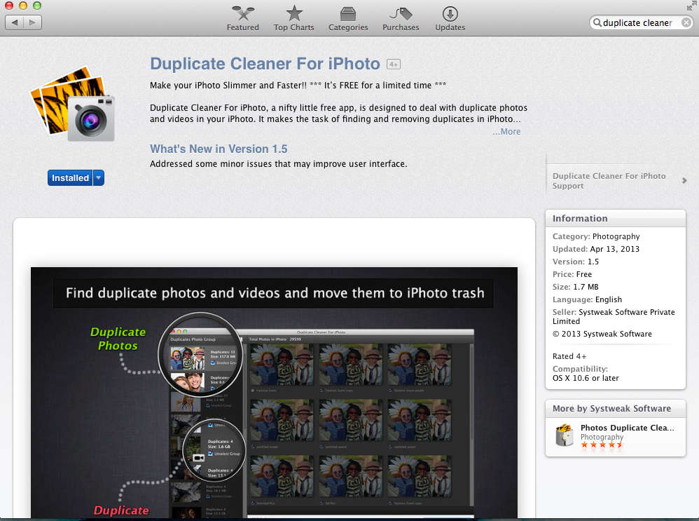 duplicate cleaner for iphoto remove thumbnail files